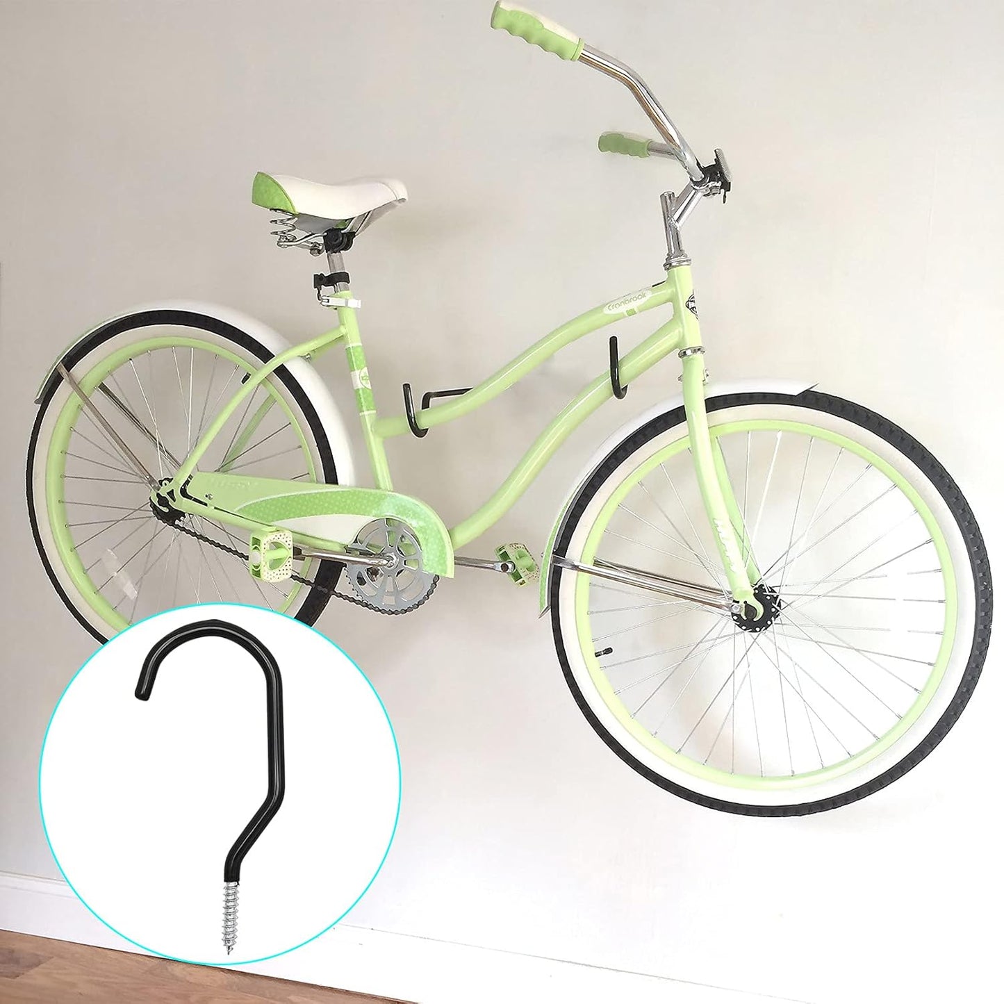 Skiennix 12PCS Heavy Duty Bike Storage Hooks - Wall Mounted Bicycle Hooks for Garage & Ceiling