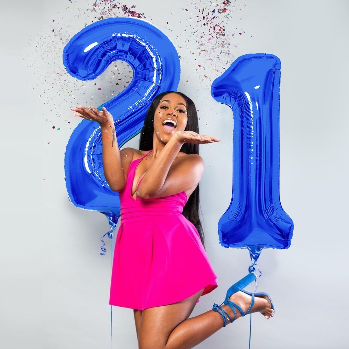 Number Balloons Navy Blue Balloons - Giant Number 10 Balloon, 10 20 30 40 50 Numbers Balloon Birthday Decorations, Blue Party Supplies for Boy Men