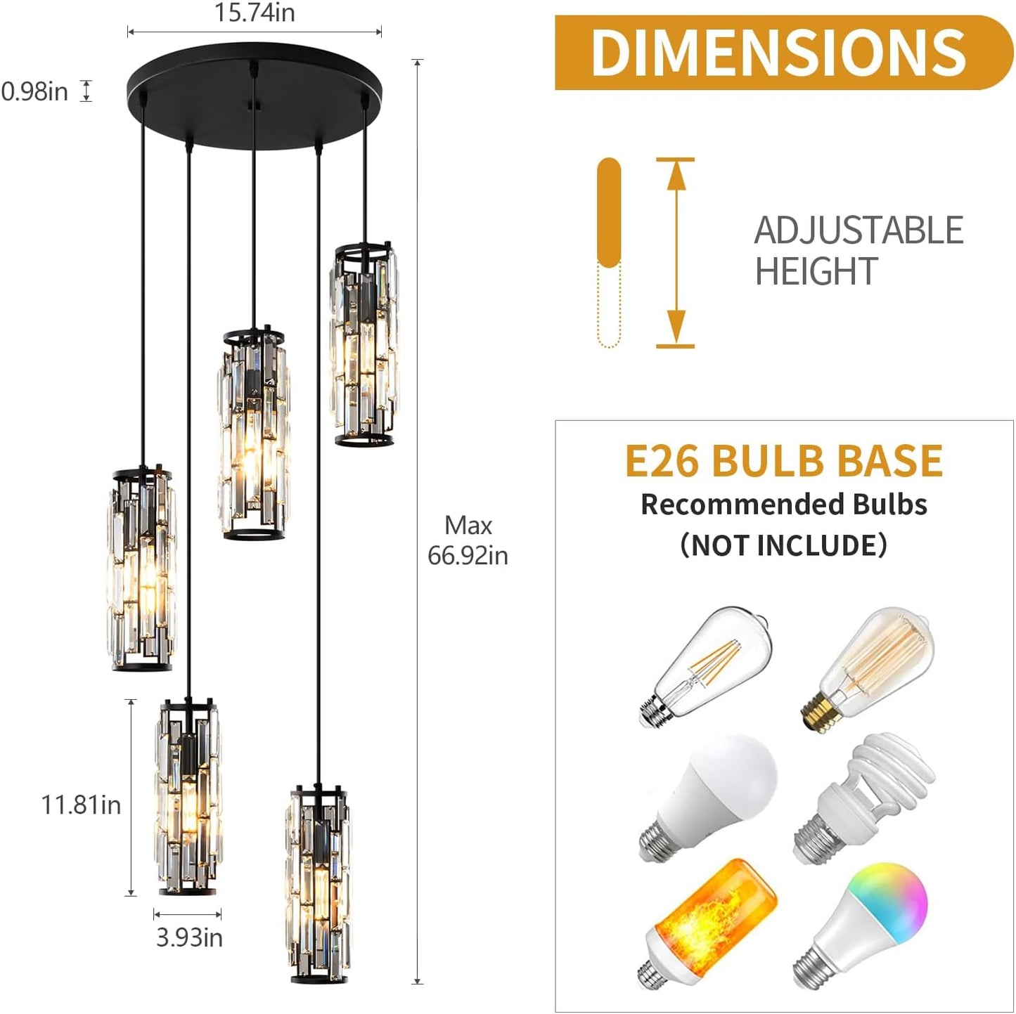 Pendant Lights Modern Pendant Lights Kitchen Island Gold Pendant Light Fixture Mini Crystal Chandelier Lighting for Kitchen Island Dinning Room Bedroom Sink (Gold 3-Light)