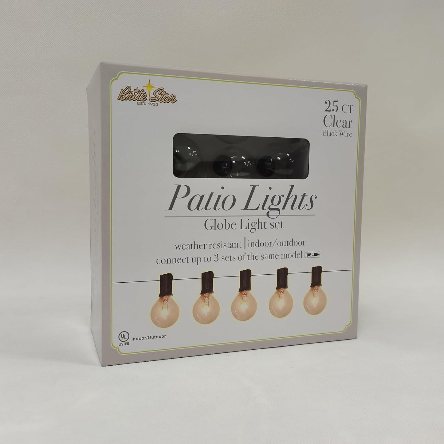 Frosted Clear G40 String Lights - 25 Count Decorative Lighting by Brite Star