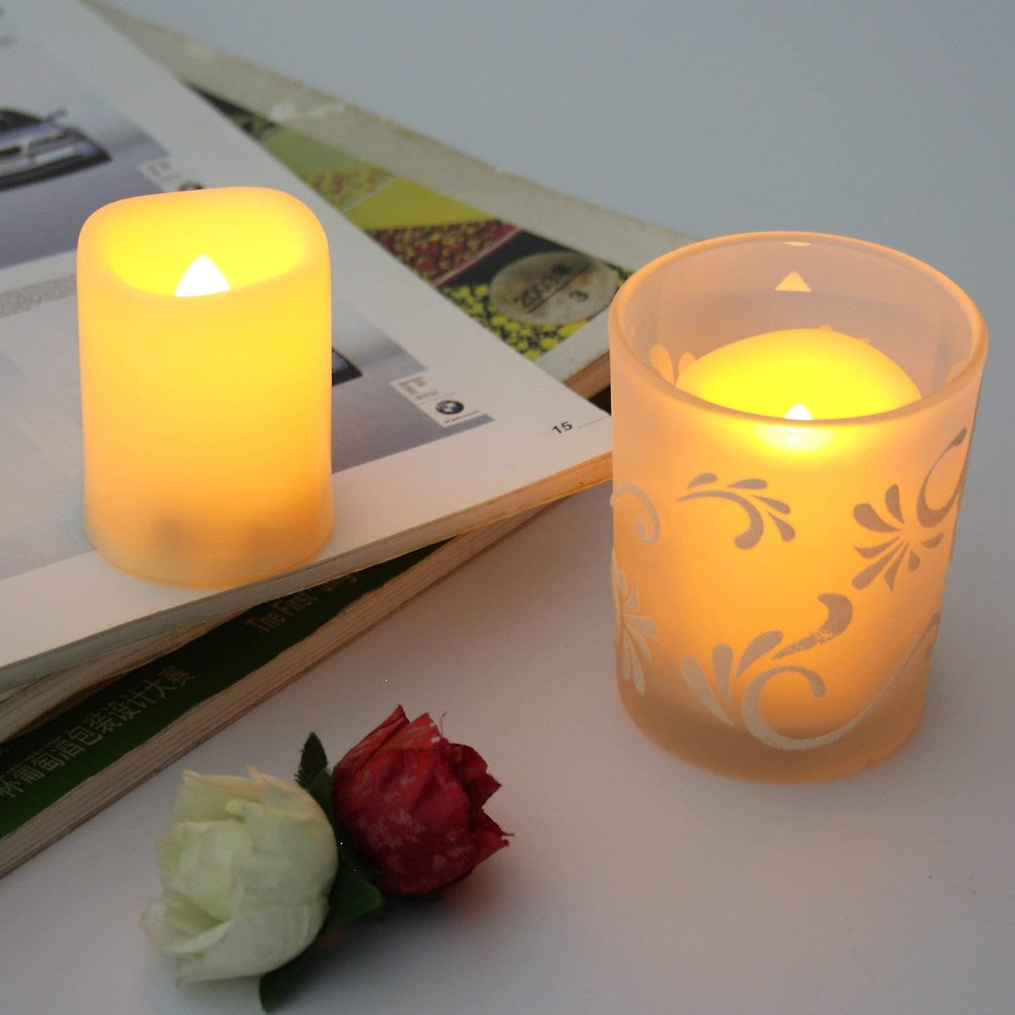 12 PCS LED Flameless Votive Candles - Long-Lasting Battery Operated with 120+ Hours Life