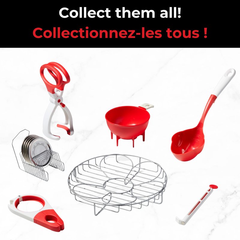 Starfrit 6 Piece Canning Set - Jar Lifter, Canning Scoop, Funnel, Lid Lifter & Bubble Popper and Lid Rack
