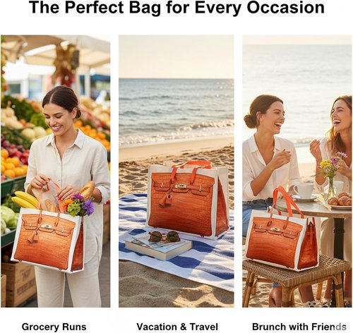 Chic Canvas Tote - Luxury-Inspired Print | Stylish Foldable Everyday Carryall for Women