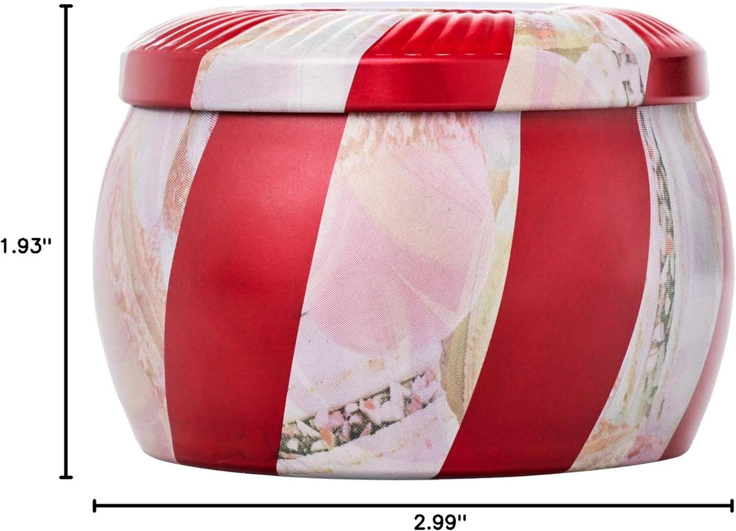Voluspa Crushed Candy Cane Candle, Large Jar, 18 Oz, 100 Hour Burn Time, Coconut Wax, Holiday Candle