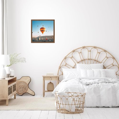 JCJMY 12x12 Inch Picture Frame - Versatile Horizontal & Vertical Wall Hanging | Shatter-Resistant Plexiglass, Brown