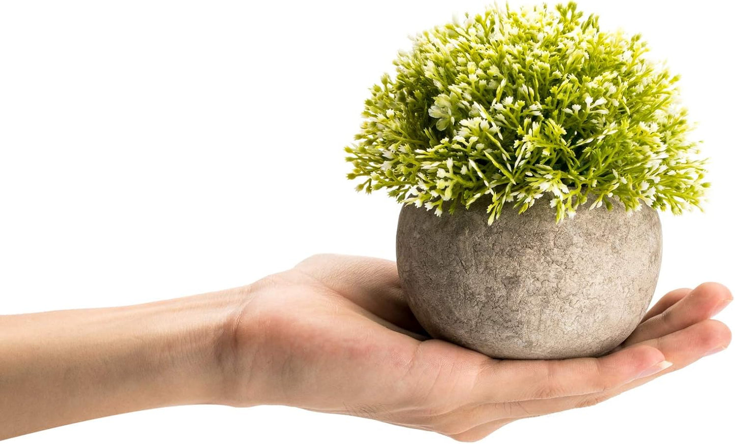Mini Sage Green Boxwood Topiary - Artificial Potted Plant for Home & Office Decor