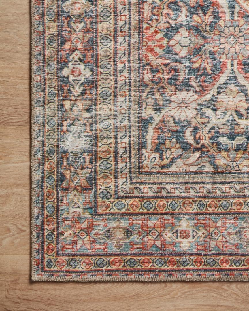 Loloi Amber Lewis Georgie Collection GER-01 Red/Navy 2'-6" x 7'-6", .19" Pile Height, Runner Rug