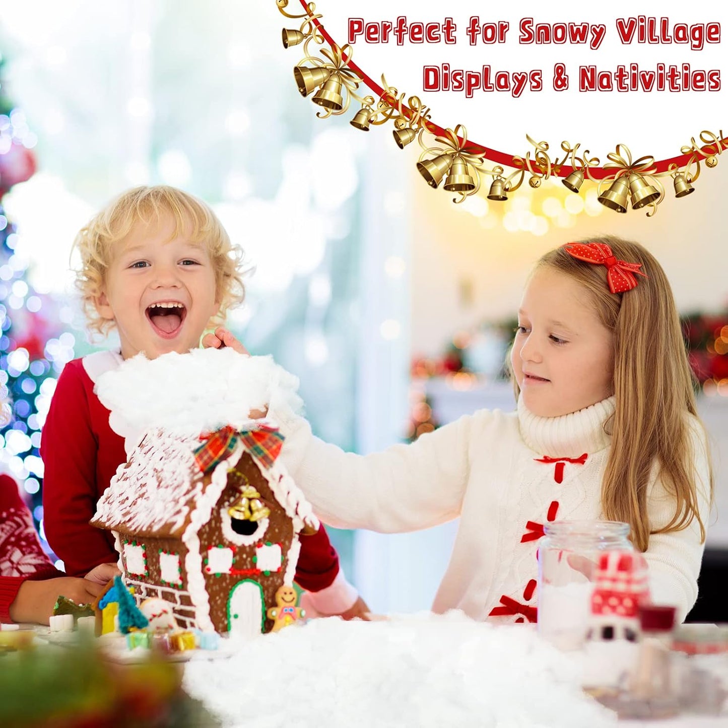 Shappy Christmas Fake Snow Decor - Fluffy Artificial Fiber Cotton Blanket for Indoor Winter Decoration