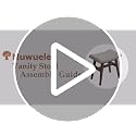 Muwuele 18.5" Walnut Solid Wood Vanity Stool with Cushion - Upgraded Wide Seat