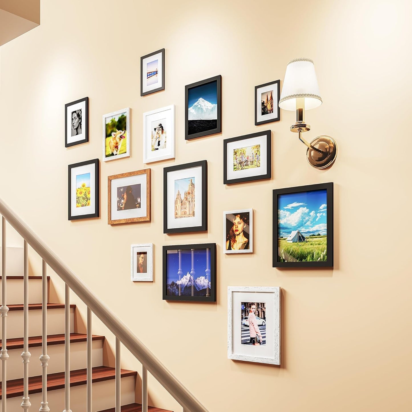 Picrit 8x10 Picture Frame Set of 12 - Versatile Display for 5x7 or 8x10 Photos | Black