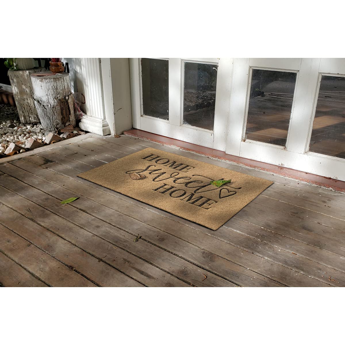 AAZZKANG Brown Welcome Mats for Front Door Large Home Sweet Home Doormat 36"x24" Outdoor Indoor Non Slip Mat with Rubber Backing Easy to Clean Entry Door Mat