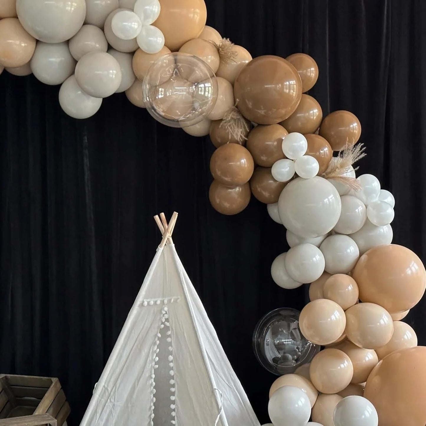 Voircoloria 12-Inch Khaki Balloons - 105-Pack Latex Party Balloons for Birthdays & Weddings