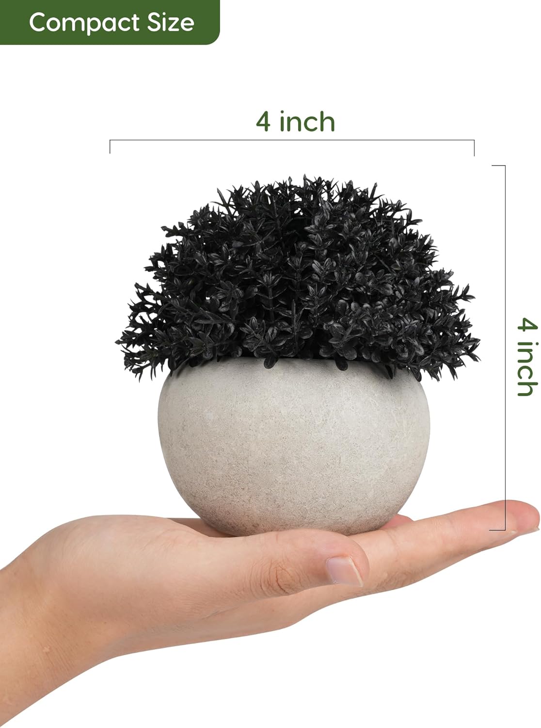 Mini Sage Green Boxwood Topiary - Artificial Potted Plant for Home & Office Decor