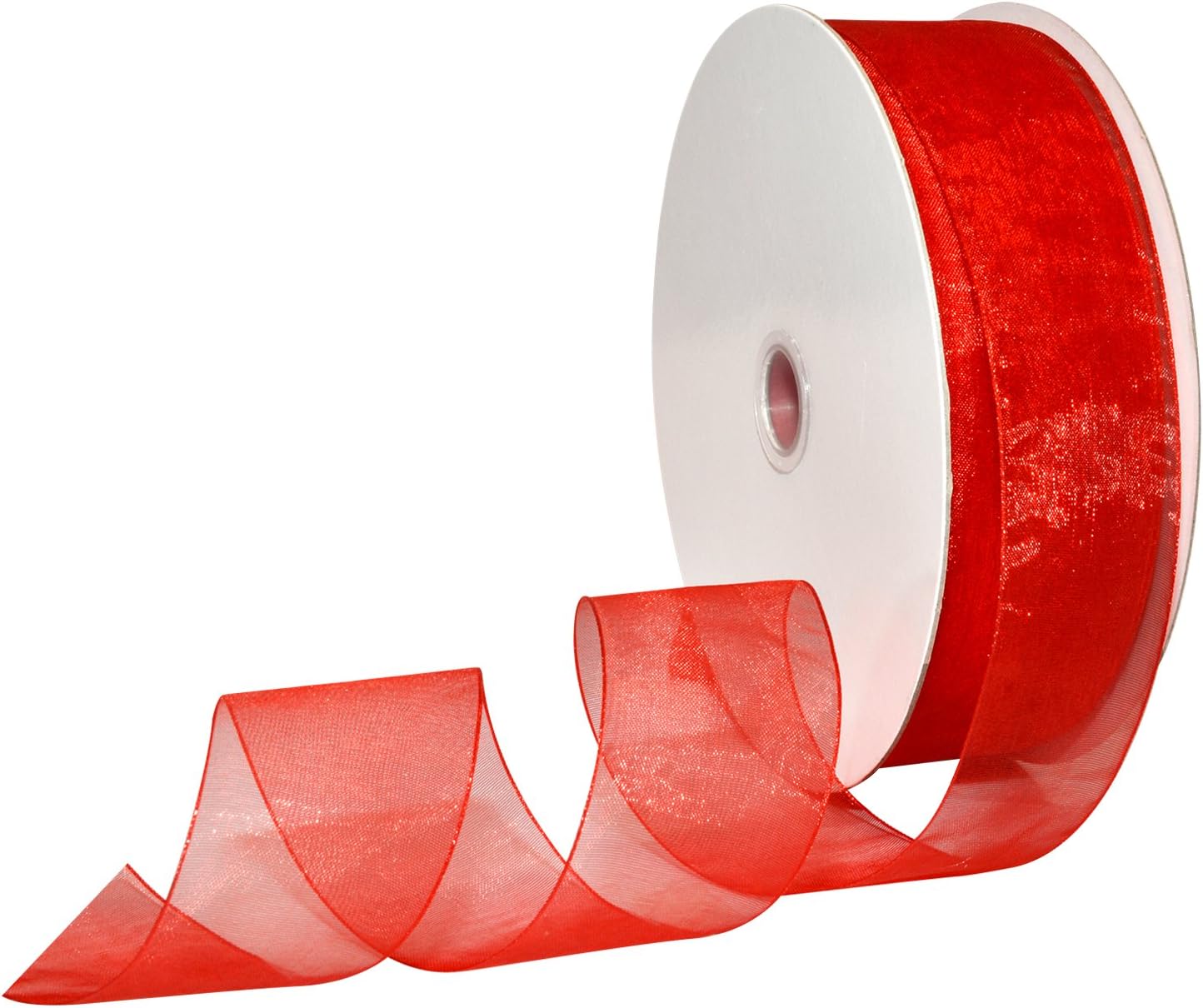 Red Organdy Nylon Ribbon - 5/8 Inch x 100 Yards | Morex 91803/100-609