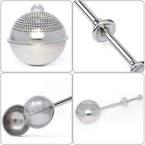 HULISEN Set of 2 Flour Duster for Baking, Powdered Sugar Shaker Duster, 18/8 Stainless Steel Pick Up and Dust Flour Sifter with Spring-operated Handle for Easy One-handed Operation