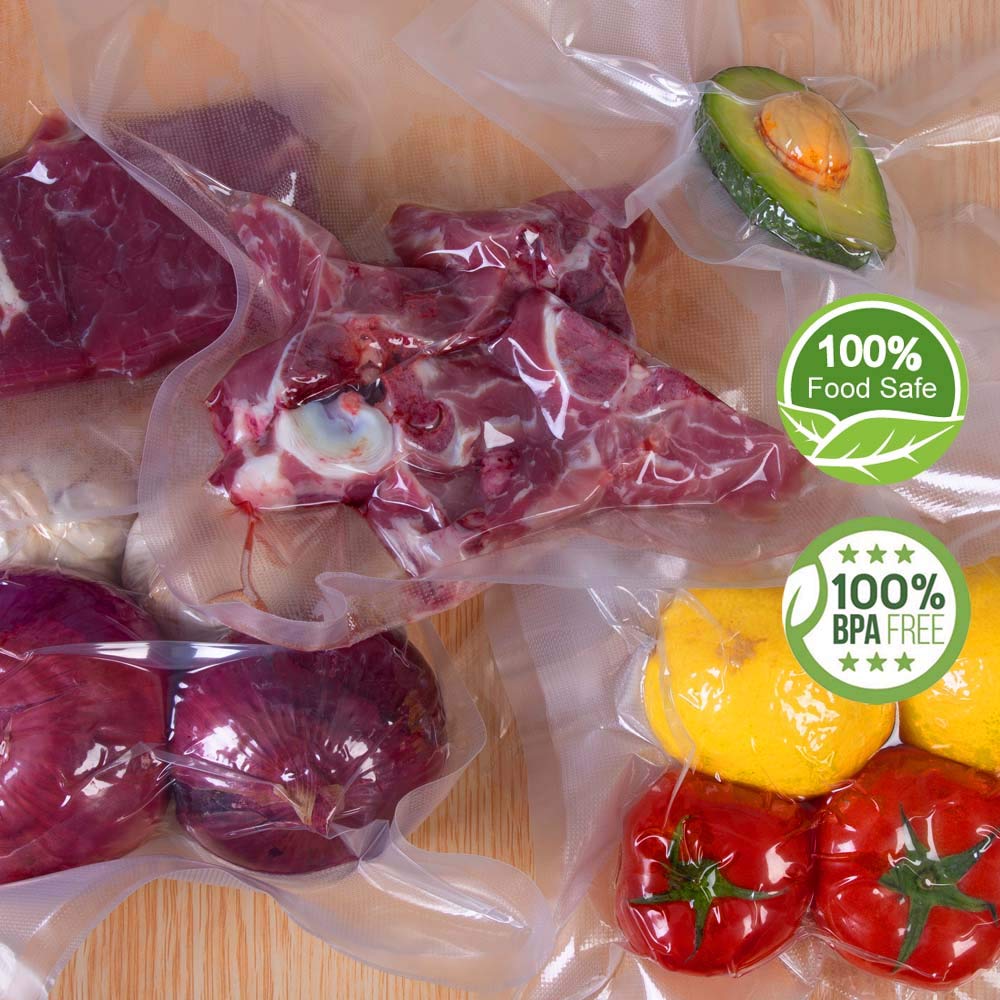 WVacFre 200 Quart Size 8x12Inch Vacuum Sealer Freezer Bags with Commercial Grade,BPA Free,Heavy Duty,Great for Food Vac Storage or Sous Vide Cooking
