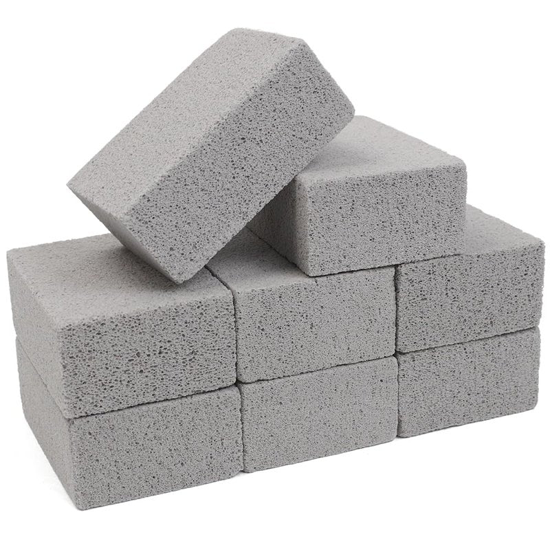 Non Scratch BBQ Grill Stone Cleaning Block Griddle Brick Oven Stone Scrubber Blackstone Cleaner, 8 Pack GrayMagic Stone for Removing Stains,Cleaning Flat Top Cookers,Toilet,Pool,Exfoliation Dead Skin