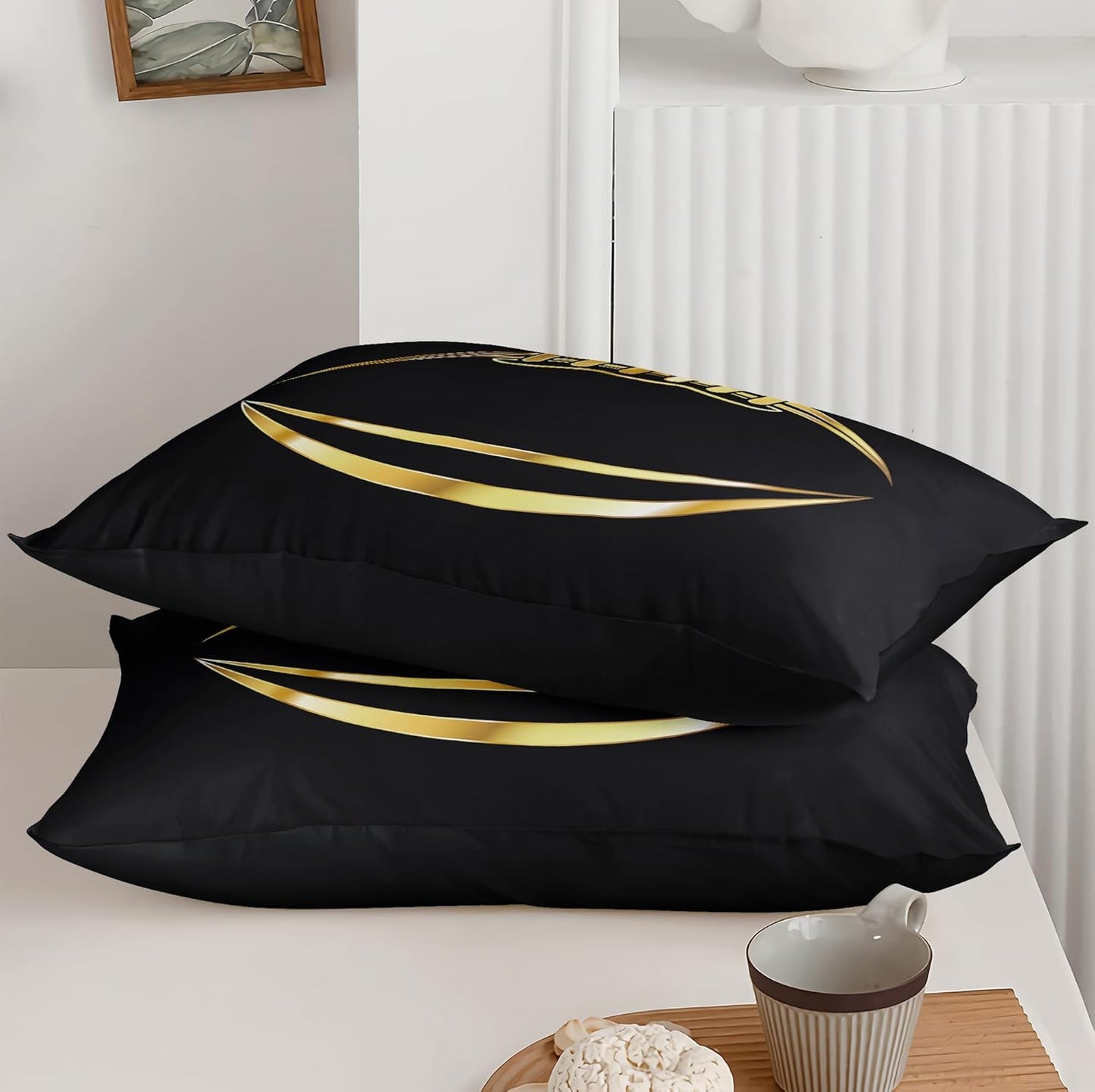 Football Comforter Sets,6 PCS Football Bedding Set,Kids Comforter Sets for Boys,Twin Black and Gold Bed Sets for Boys,Bed in A Bag with Sheets