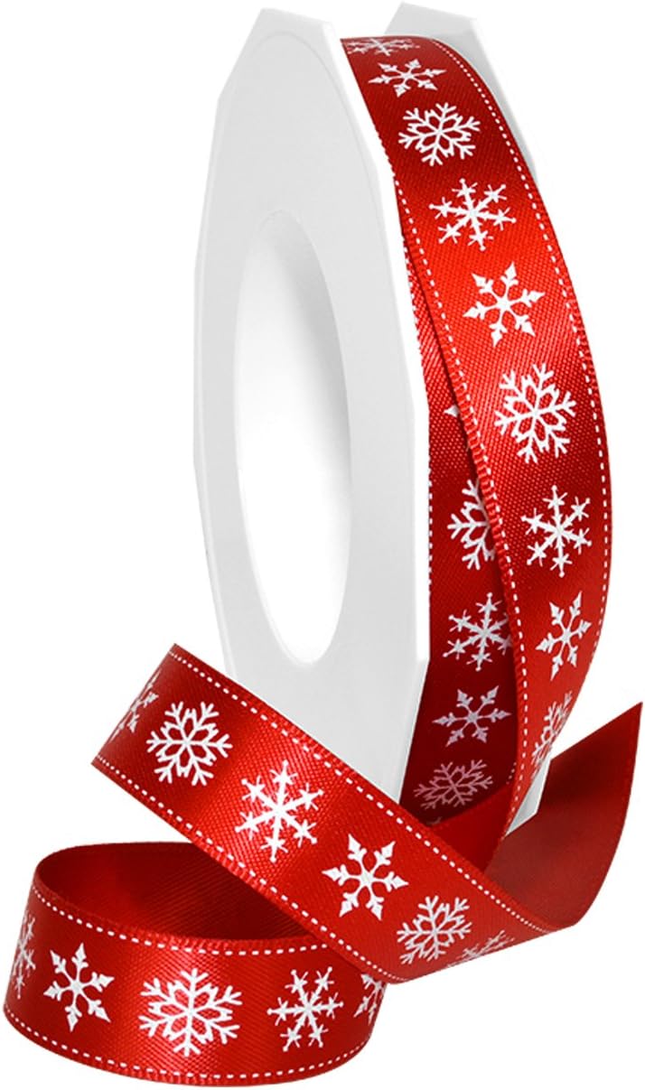 Double Face Satin Candy Cane Ribbon 5/8" x 25 YD - Perfect for Gift Wrapping & Crafts