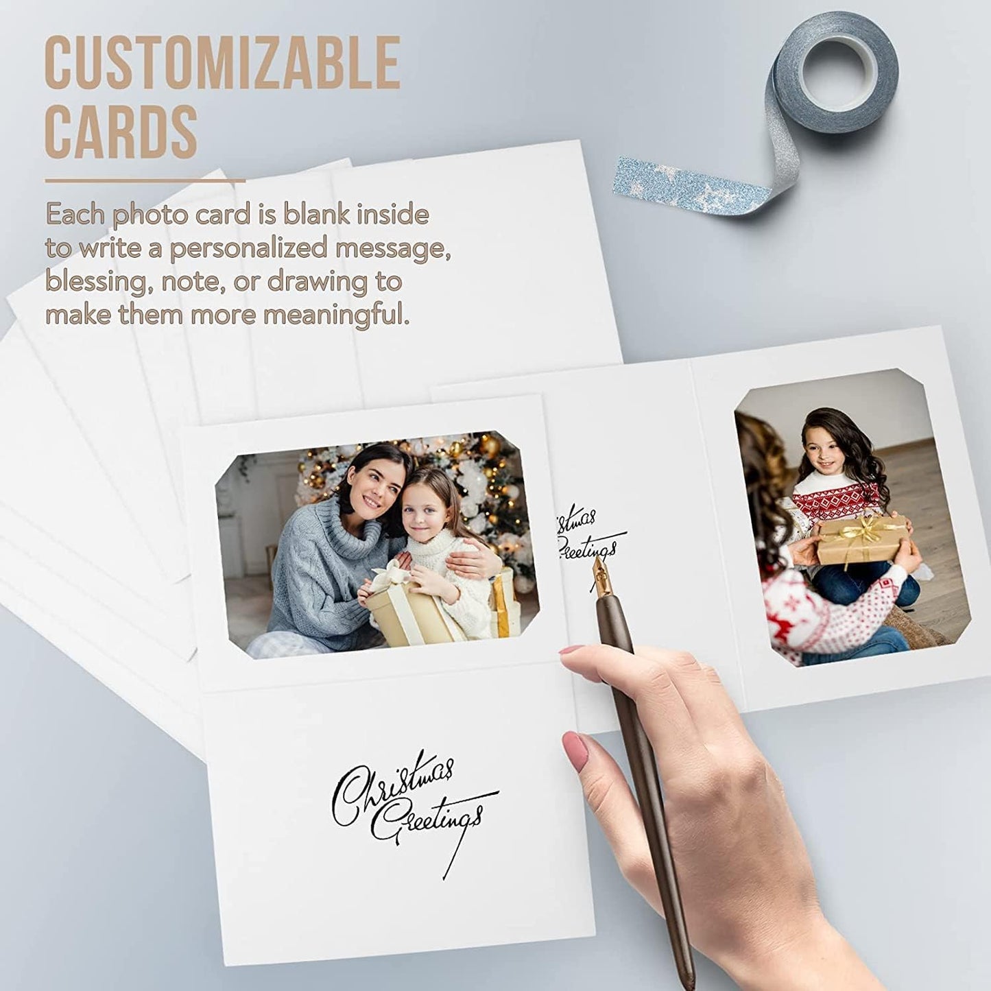Pack of 25 Ivory Photo Folders - 6x8 & 8x10 Cardboard Frames for Graduation, Weddings & Events
