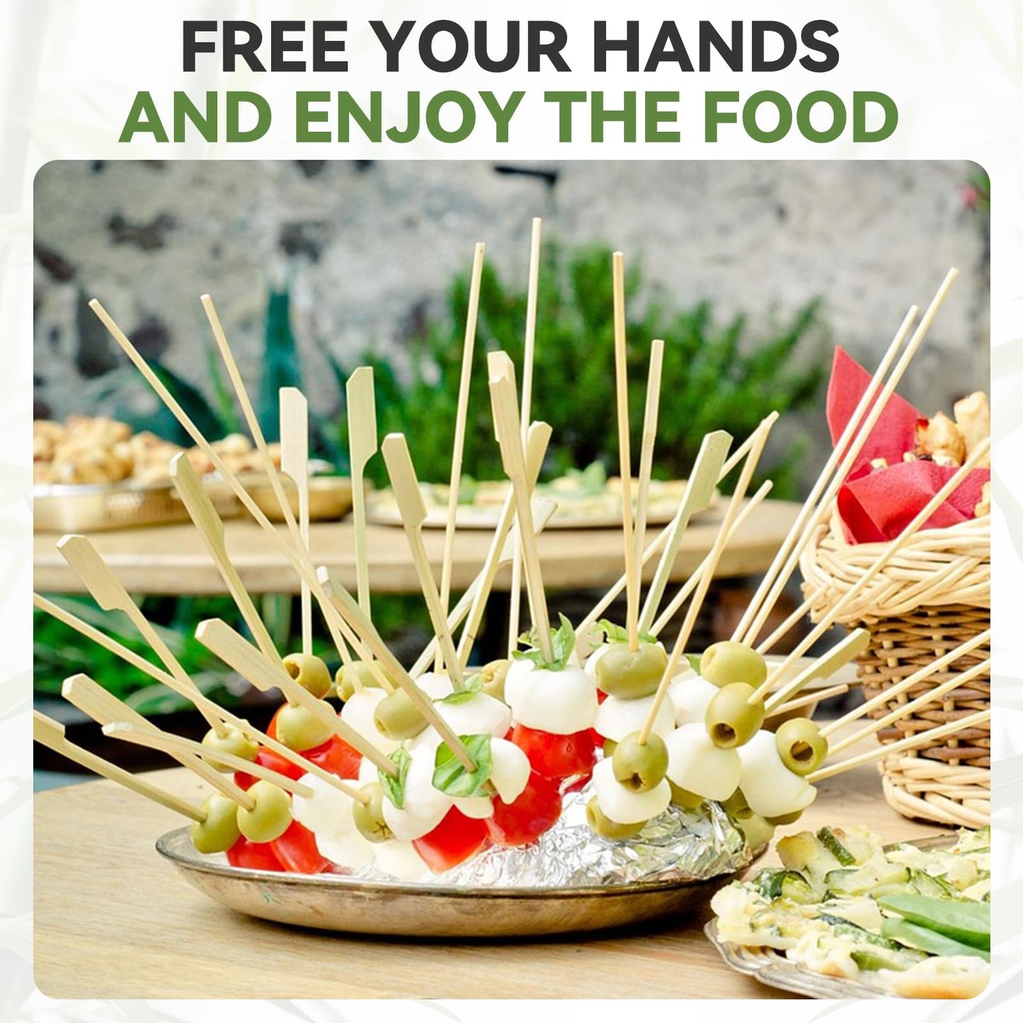 100PCS Cocktail Picks, Fancy Picks for Appetizers, Decorative Skewers for Appetizers Drinks Party Fruit, 7 Inch Long Wooden Bamboo Paddle Food Sticks Charcuterie Boards Accessories