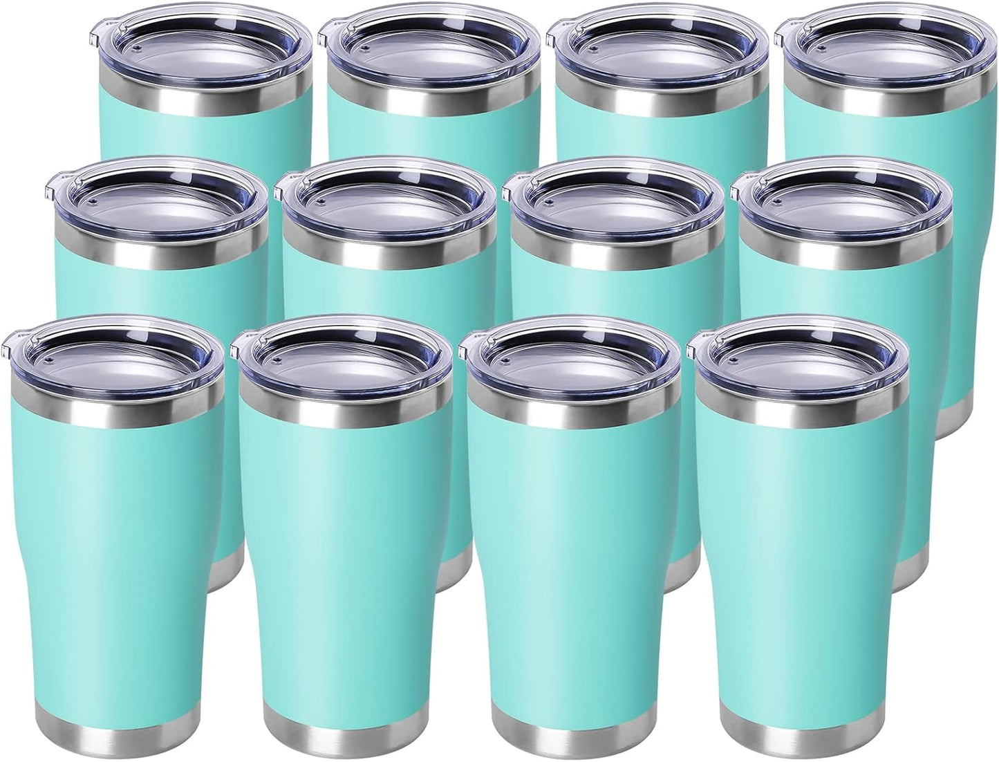 DOMICARE 20oz Tumbler with Lid Stainless Steel Tumblers Bulk, Double Wall Vacuum Insulated Coffee Travel Mug Powder Coated Tumbler, 8 Pack Purple