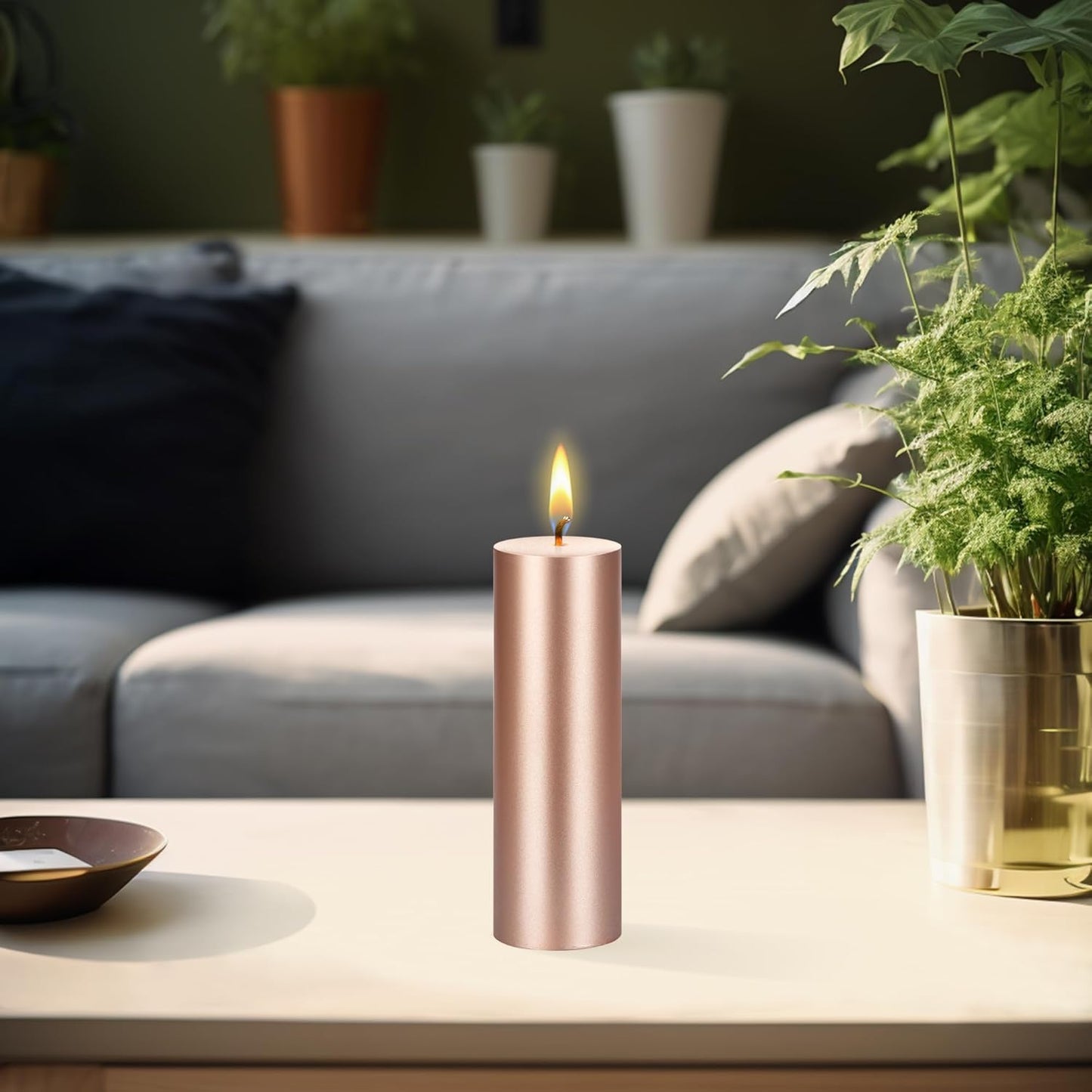 Unscented Black Pillar Candle - 2x6 Inch Hand Poured Premium Wax for Home Décor & Events