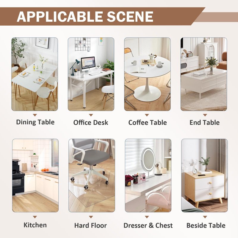 LovePads Frosted Table Cover Protector 48 x 48 Inch, 1.5mm Thick Plastic Table Cover, Table Protector for Dining Room Table, Waterproof Vinyl Tablecloth Table Pad Mat for Kitchen, Writing Desk