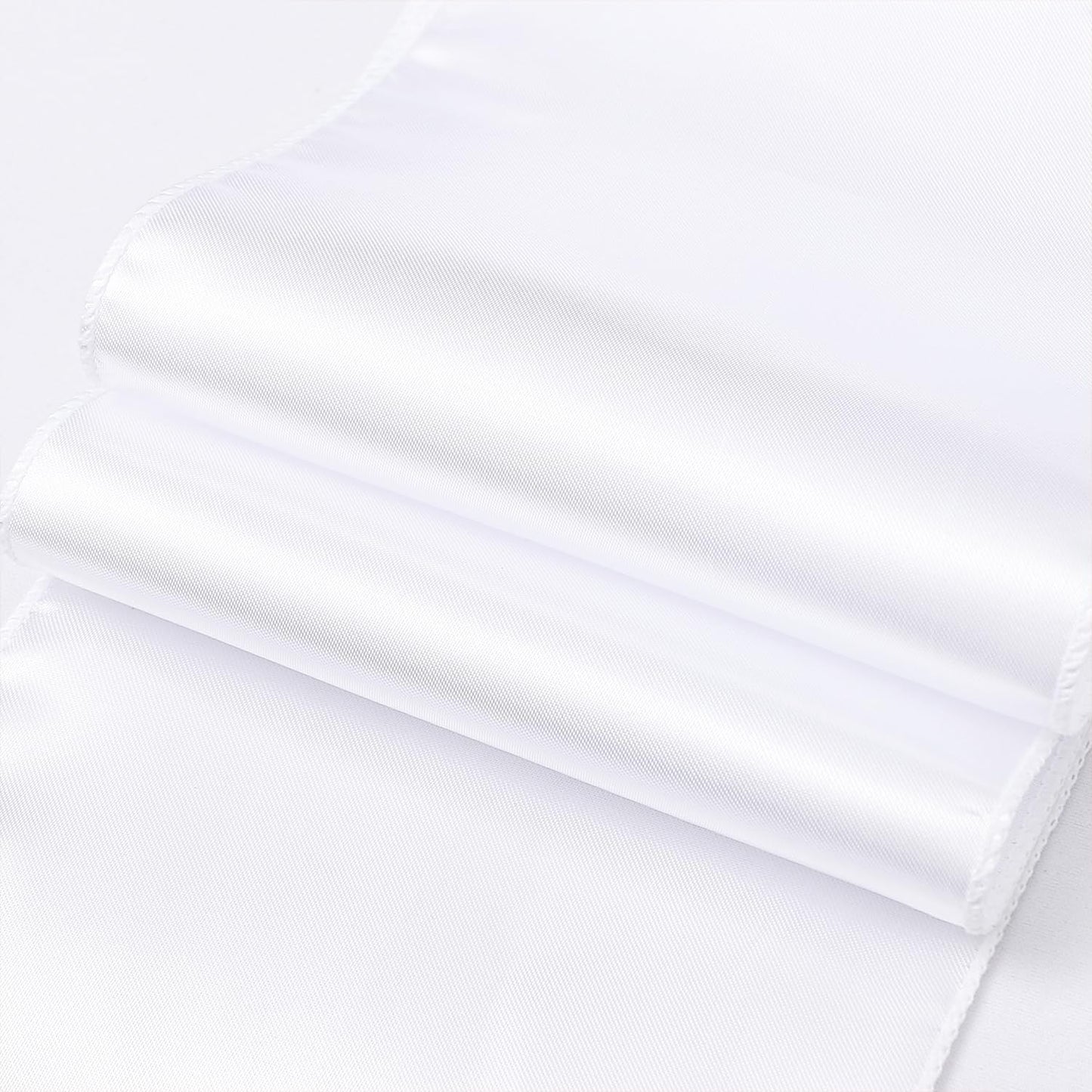 Regine Switzerland Satin White Chair Sashes - 7 X 108 Inch Universal Bows for Weddings & Events | 50 Pack