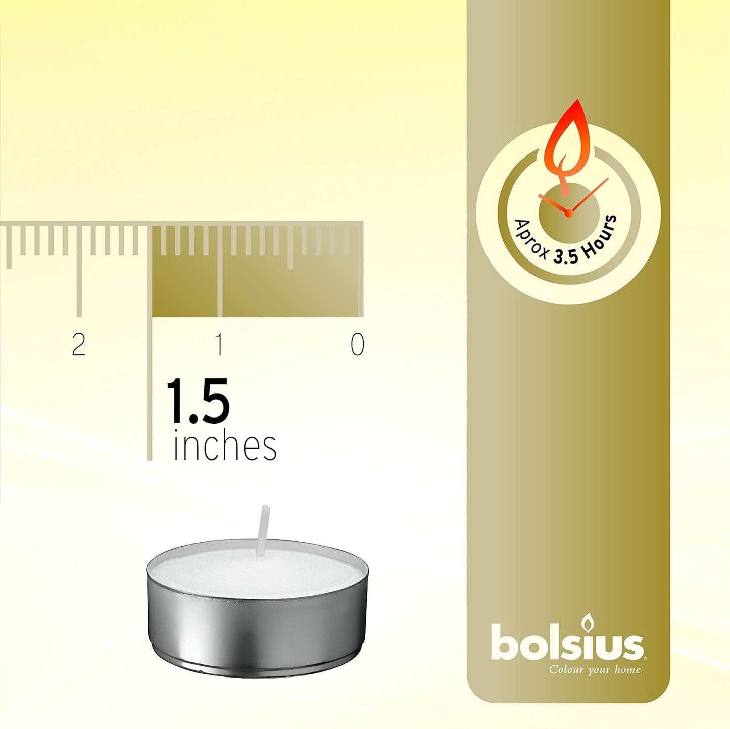 Premium Unscented Tea Lights - 100 Pack, 3.5 Hours Burn Time - Smokeless & Cotton Wick for Weddings, Parties, Home Décor