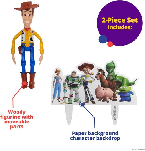 DecoSet® Toy Story 4 Cake Topper - 2-Piece Decoration Set for Fun and Playful Cakes