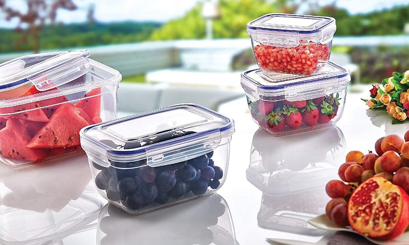 Superio Food Storage Containers, Airtight Leak Proof Meal Prep Containers, Microwave and freezer safe, BPA-free Plastic, Set of 3 (2 Pack)