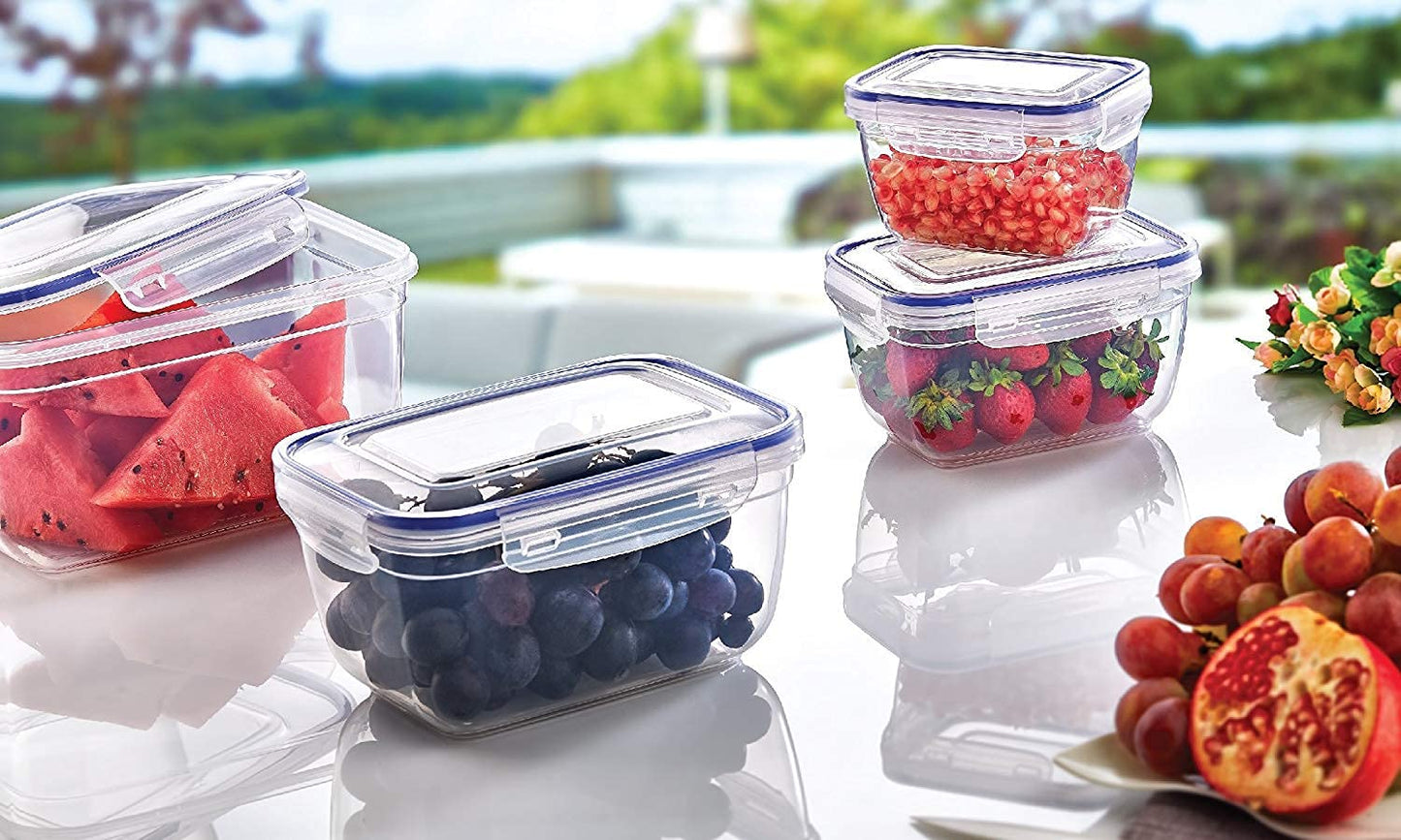 Superio Food Storage Containers, Airtight Leak Proof Meal Prep Containers, Microwave and freezer safe, BPA-free Plastic, Set of 3 (2 Pack)
