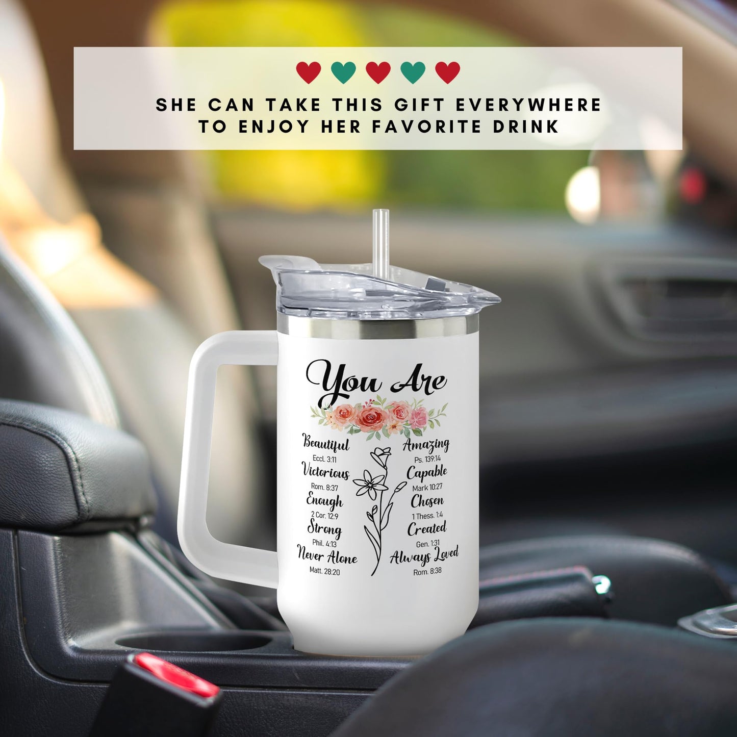 Christian Gifts for Women - Religious Gifts for Women - Valentine Gifts for Women Friends, Birthday Gifts for Women - Catholic Gifts Women, Spiritual Gifts for Her, Mom, Coworker - 40 Oz Tumbler