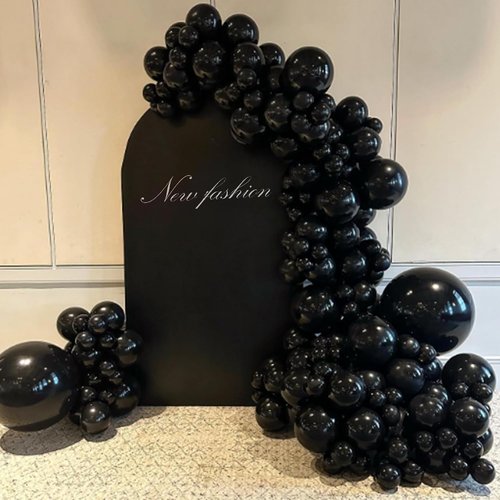 Awenztech Black Latex Balloons - 12 Inch, 50 Pack for Graduation, Halloween & Birthday Parties
