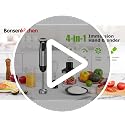 Bonsenkitchen 4-in-1 Immersion Blender with Food Processor & 3 Attachments - 20 Speeds & Turbo Mode
