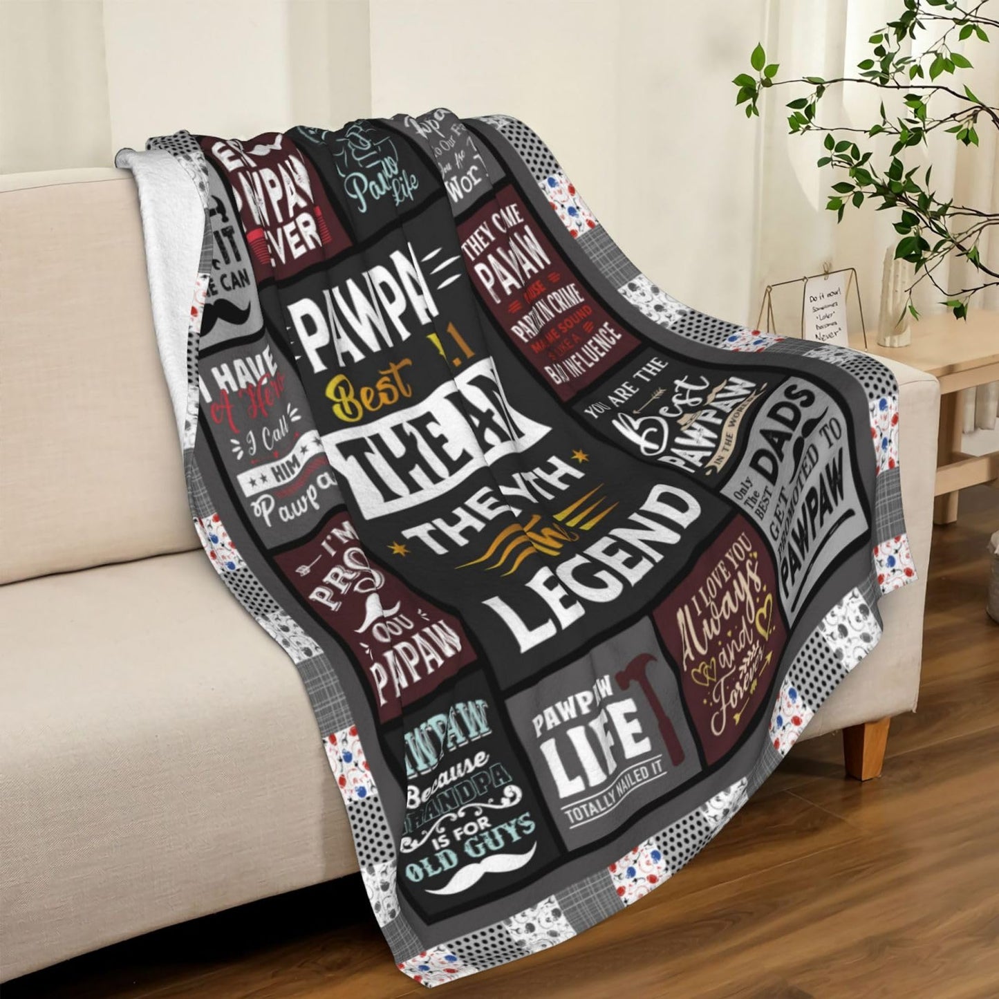 ecarco Pawpaw Gifts - Gifts for Pawpaw - Pawpaw Gifts from Grandchildren - Gift for Pawpaw from Grandkids - Paw Paw Gifts for Grandpa - Pawpaw Birthday Gift Throw Blanket 60" X 50"