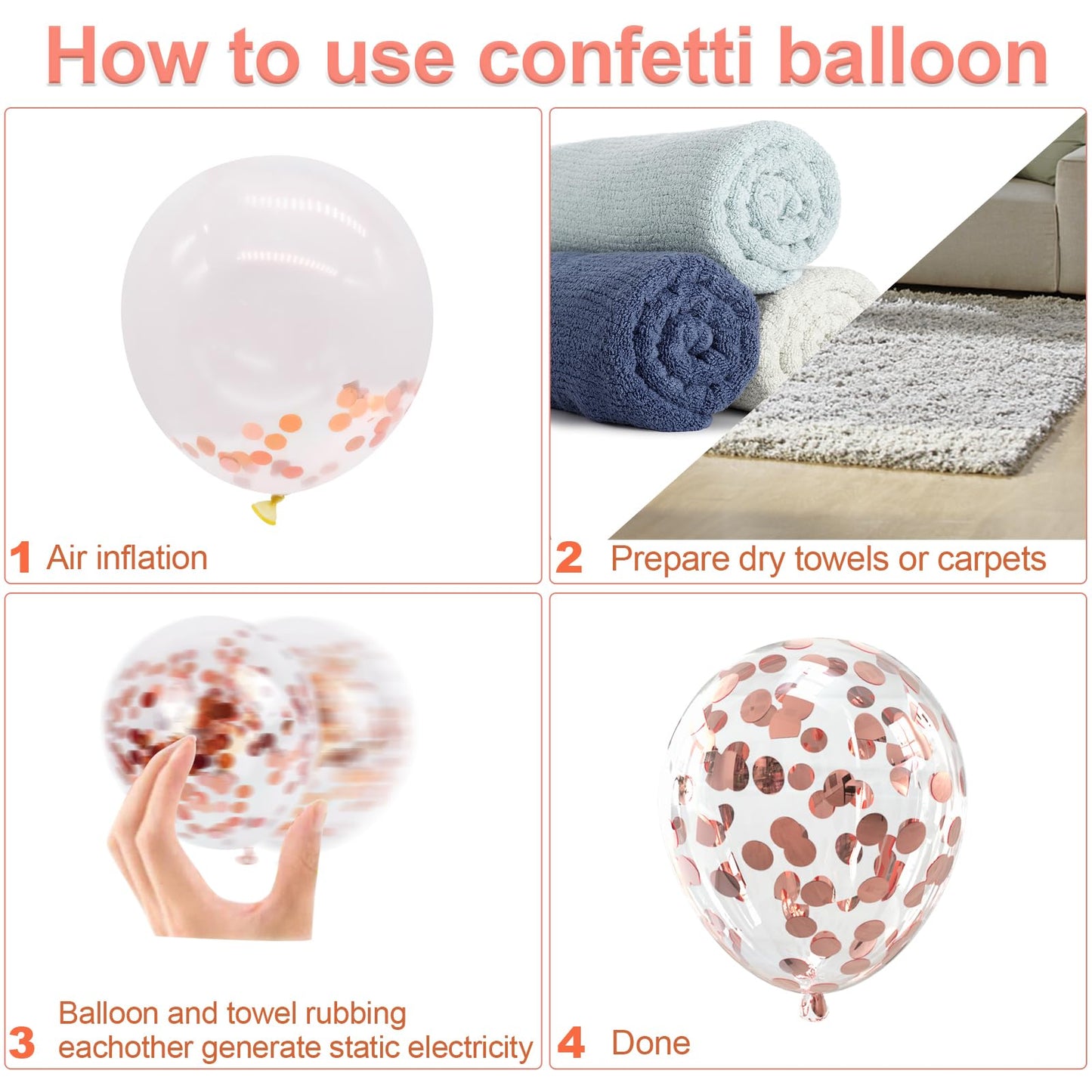 Bezente Rose Gold Confetti Latex Balloons - 60 Pack 12 inch Helium Rose Gold Confetti Balloons for Wedding Birthday Anniversary Bridal Shower Party Decorations