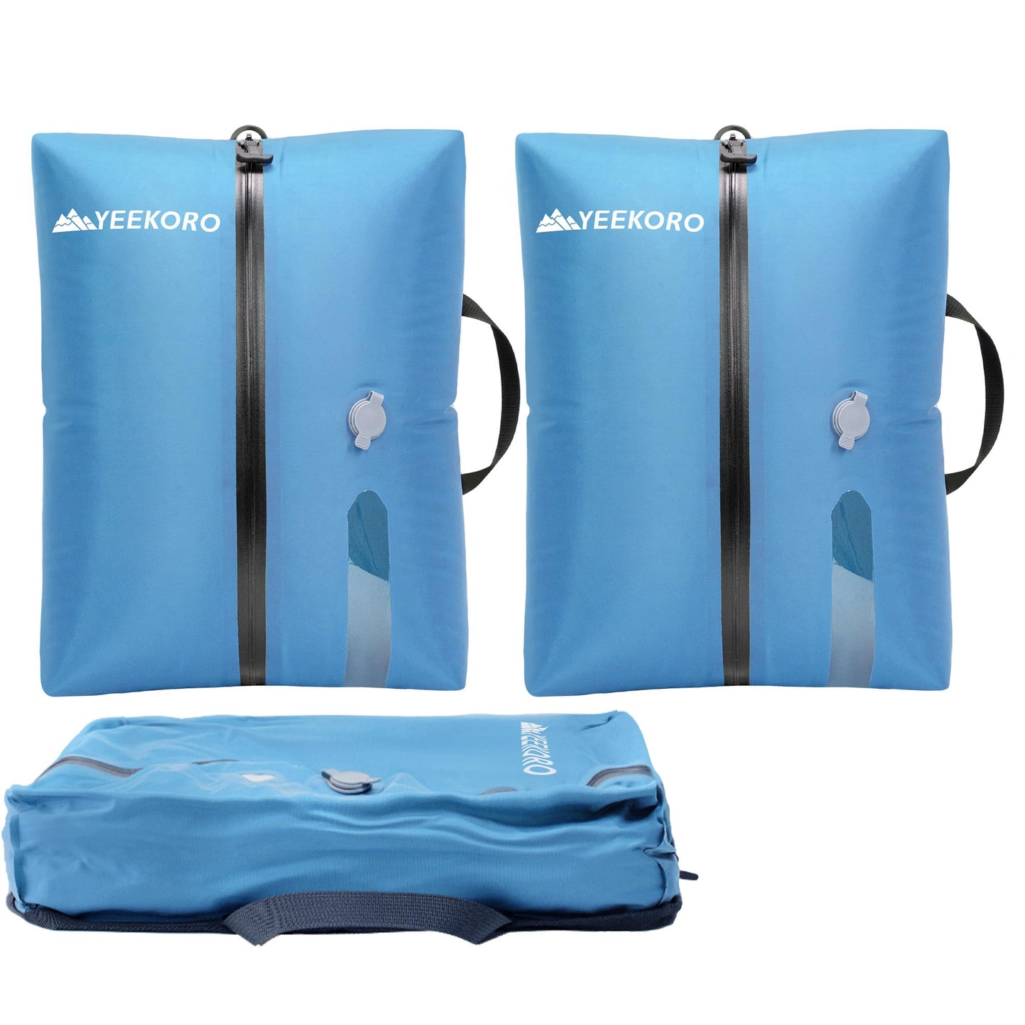 YEEKORO Vacuum Bags for Travel, Professional IP67 Reusable Vacuum Compression Bags for Travel Suitcases and Backpack, Durable Space Saver Bag (2 PACK, No Pump)