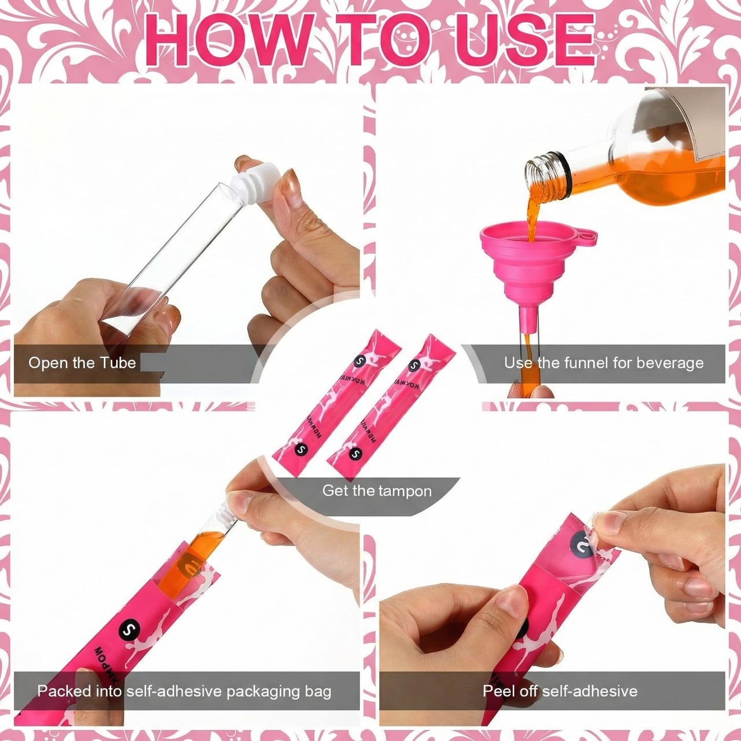 Suclain 50 Pcs Travel Tube Set Includes 0.4 oz Tubes for Women, Foldable Silicone, Reusable Wrappers for Outdoor Sports