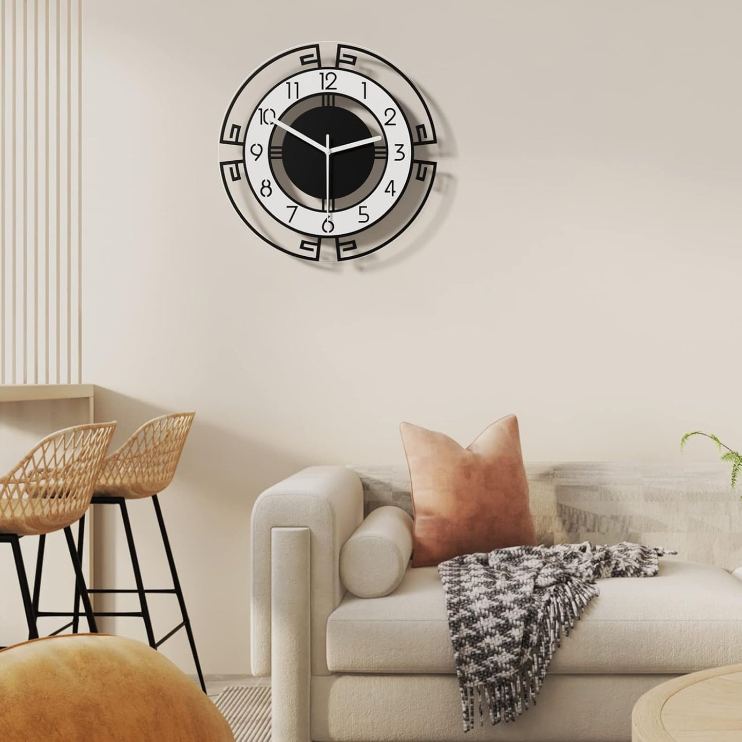 MEISD Modern Decorative 21 Inch Big Silent Wall Clock for Living Room, Bedroom, Kitchen, Home Office - Battery Operated, Analog Display