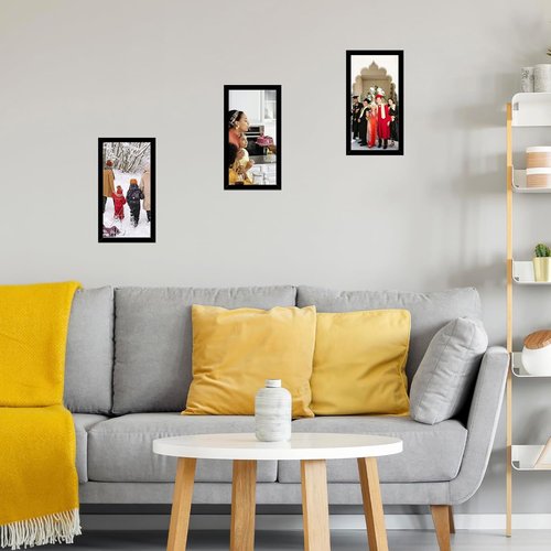JCJMY 6x12 Black Picture Frame - Versatile Wall Mounting for Horizontal or Vertical Display