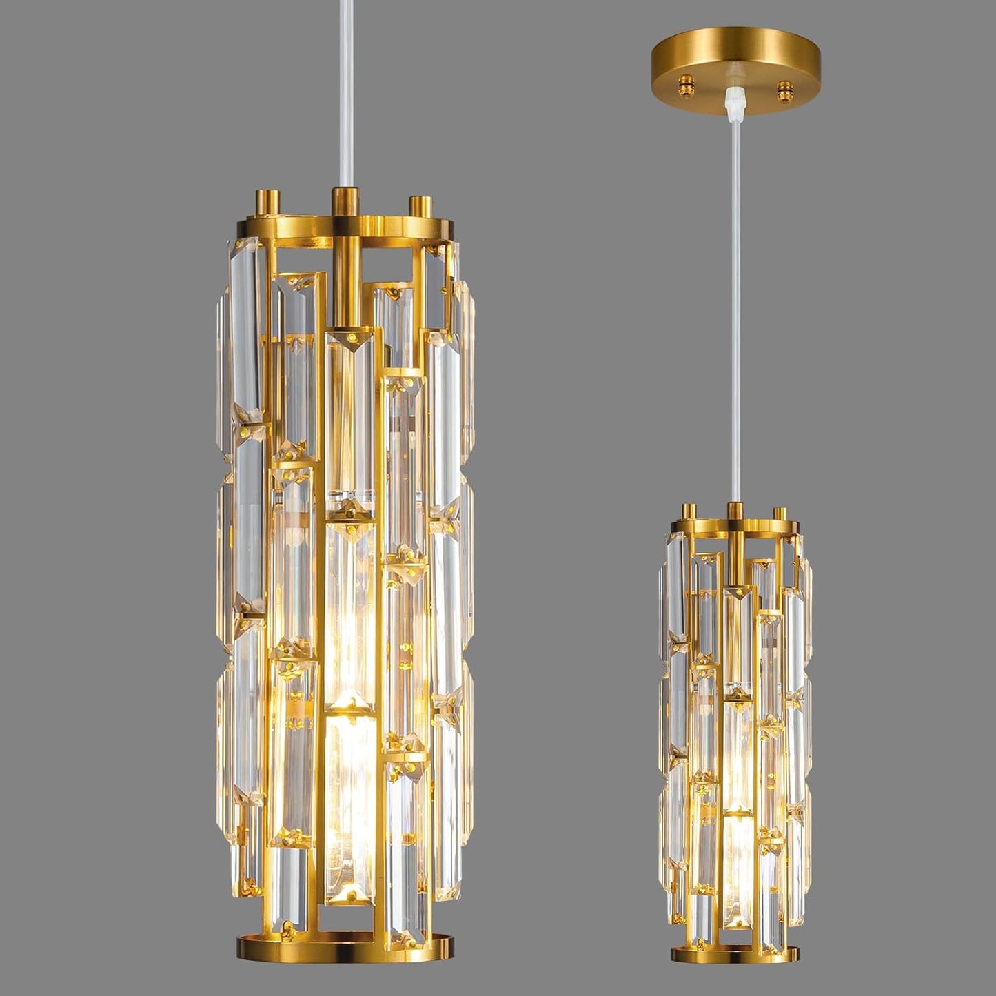 Pendant Lights Modern Pendant Lights Kitchen Island Gold Pendant Light Fixture Mini Crystal Chandelier Lighting for Kitchen Island Dinning Room Bedroom Sink (Gold 3-Light)