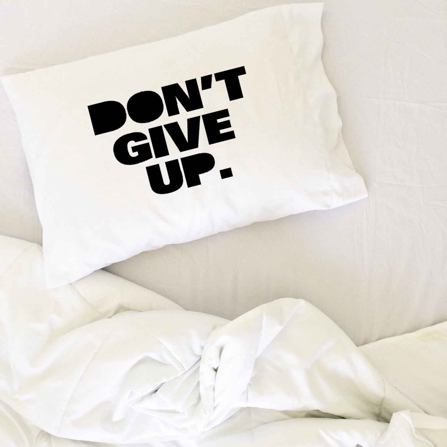Graduation Pillow Case Gift - 'Don't Give Up' 20x30 Standard Size for College Dorms