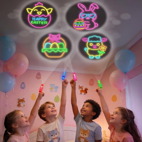 24 Pack Easter Eggs Filled LED Finger Lights ,LED Light Up Toys Glow In The Dark Non Candy Gifts Easter Egg Fillers Easter Hunt Filling Treats Party Favor for Kids Boys Girls Easter Basket Stuffers
