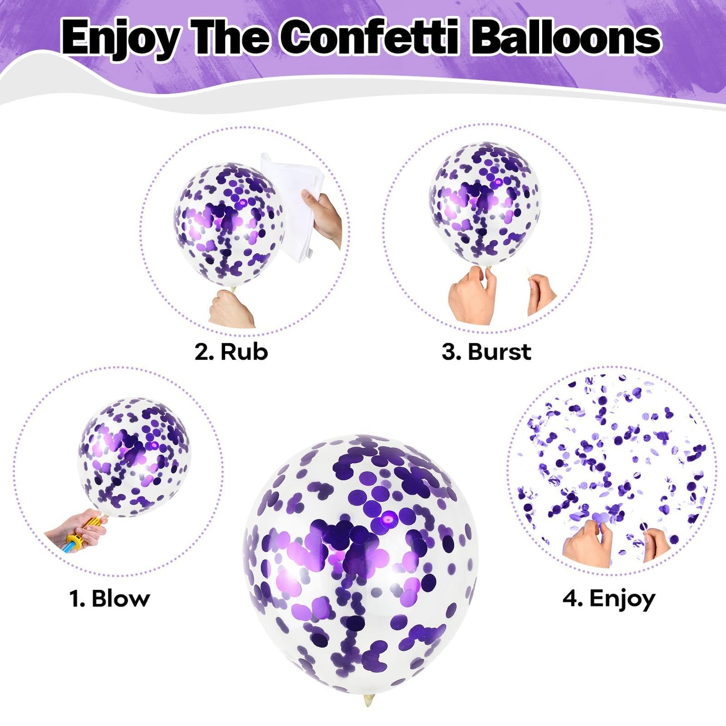 Purple Pink Balloons 12 Inch Purple Pink Black Balloons 35 Pcs Mermaid Halloween Balloon Set with Metallic Confetti Balloon for Girls Wedding Bride Shower Baby Shower Birthday Party Decorations