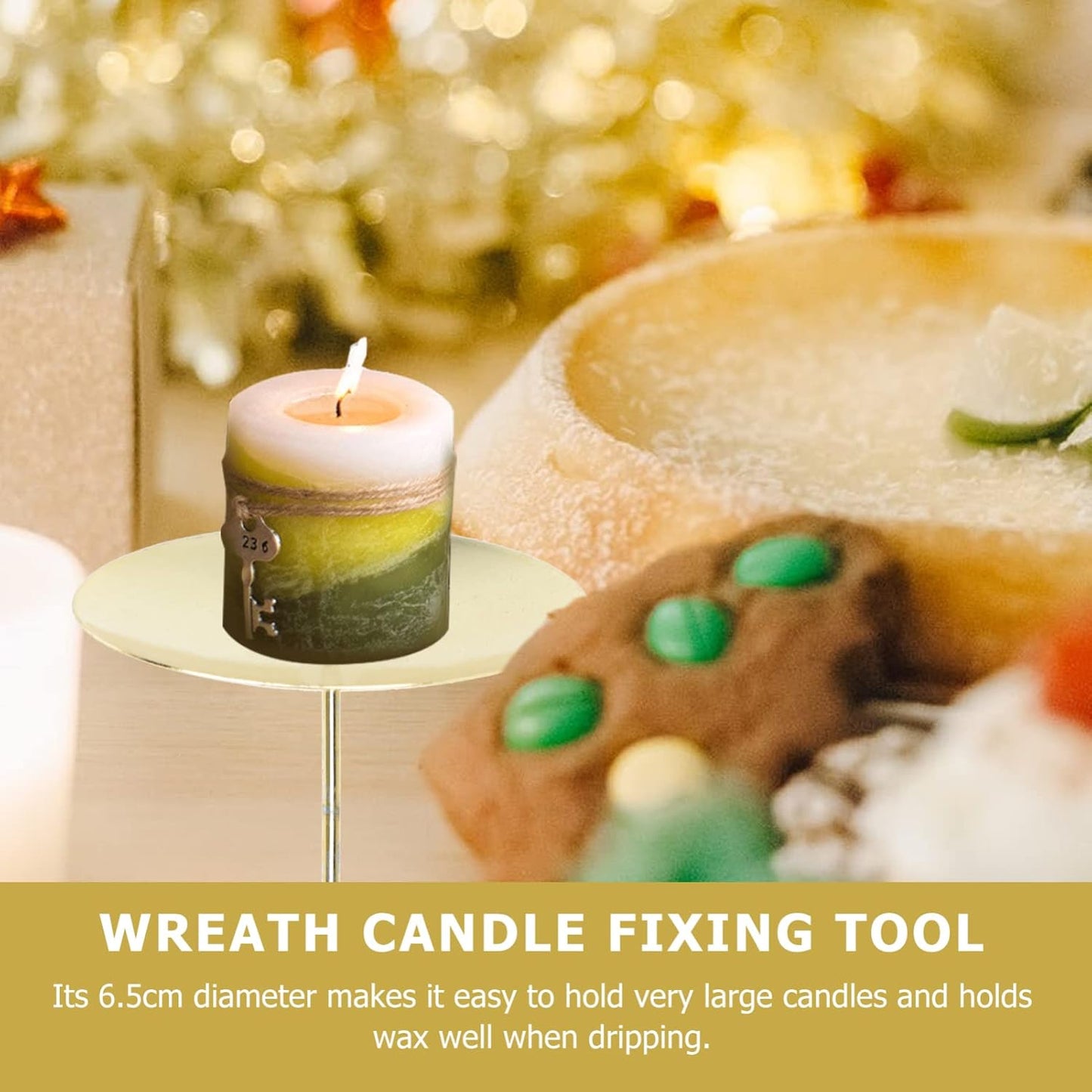 Yardwe Candle Fixators - 12-Pack Metal Candle Holders | 2.55 Inch for Home & Party Decor