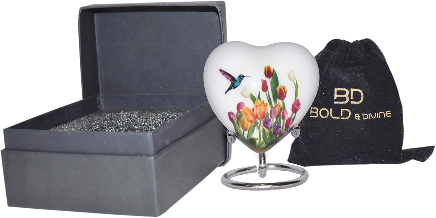 BOLD & DIVINE Adult Purple Hummingbird Cremation Urn | Human Ashes Adult Memorial urn, Burial, Funeral Cremation Urns | 200 Cubic Inches (Large Adult)