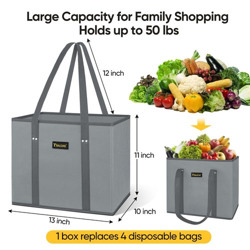 BALEINE 3Pk Reusable Grocery Bags, Foldable Shopping Bags for Groceries with Reinforced Bottom & Handles (Blossom Season)