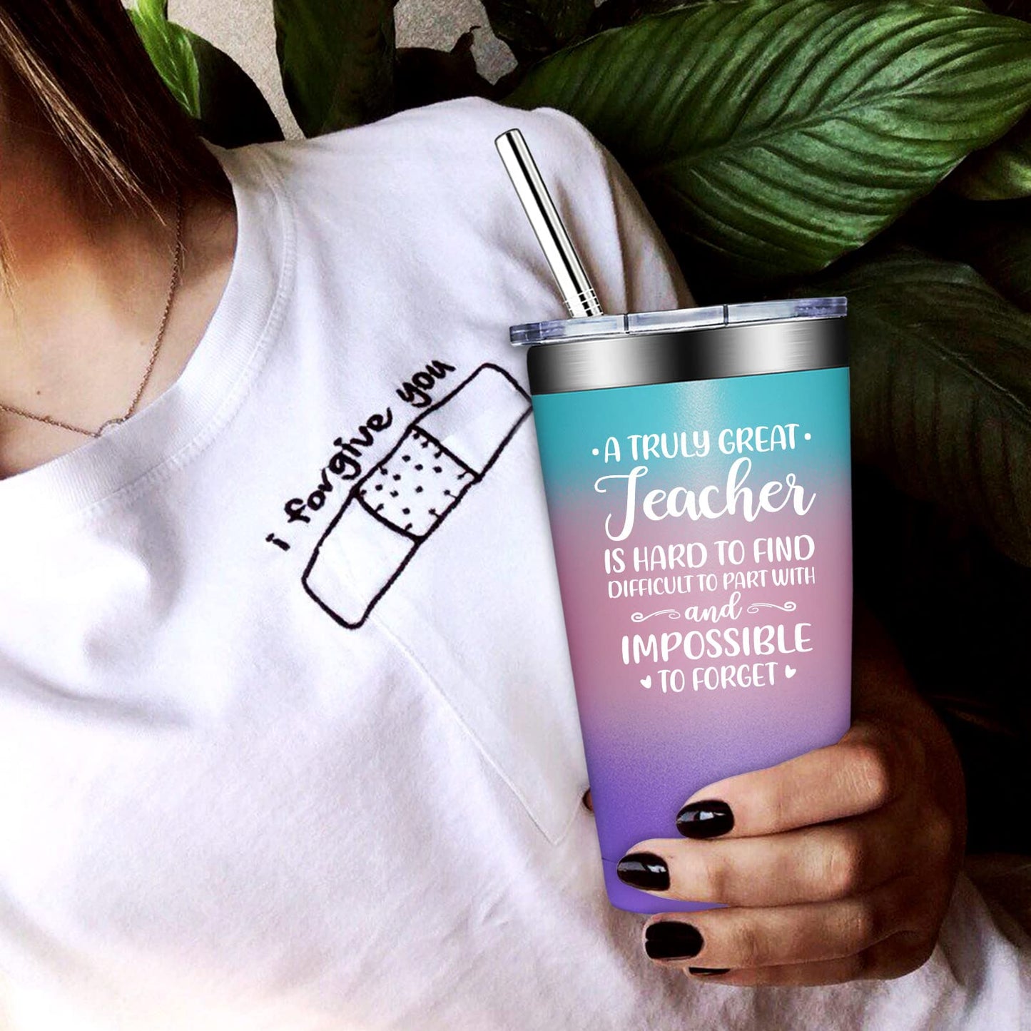 Grifarny Teacher Gifts for Women - Teacher Appreciation Gifts - Teacher Christmas Gifts - Birthday Teachers Day Gifts for Teachers - A Truly Great Teacher Is Hard To Find Tumbler 20oz